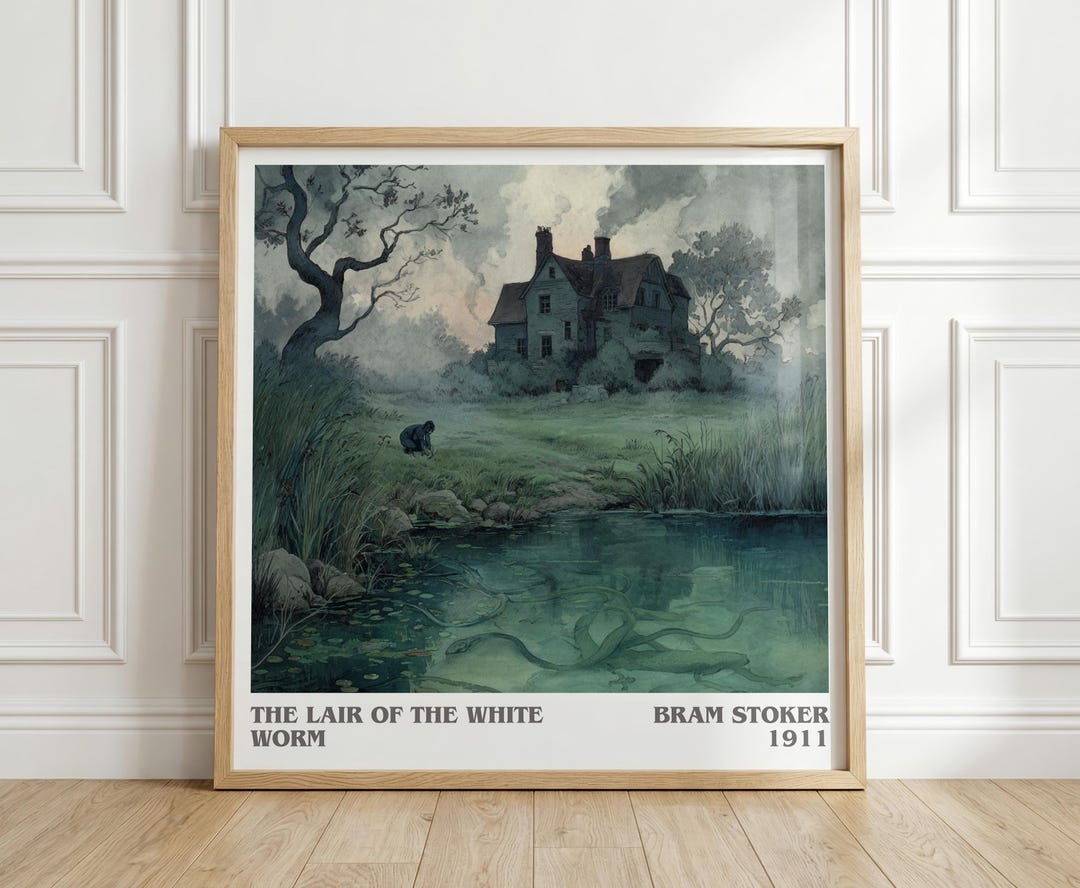 The Lair of the White Worm by Bram Stoker Square Book Print, Gothic ...
