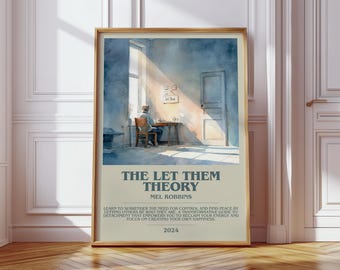 La teoría de "Déjalos" de Mel Robbins / Póster de libro / Regalo de arte literario para amantes de los libros / Arte mural inspirado en novelas / Entrega gratuita