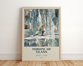 Throne of Glass by Sarah J. Maas | Book Poster | Literary Art Gift For Book Lover | Novel Inspired Wall Art | Free Delivery
