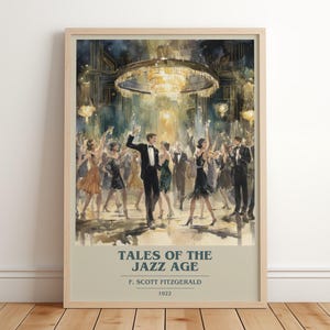 Tales of the Jazz Age by F. Scott Fitzgerald Modern Minimalist Poster, Classic Literature Book Art, Bookish Gift, Reading Nook Print