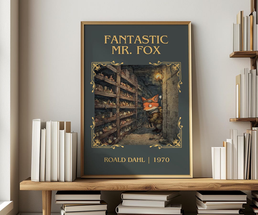 Fantastic Mr. Fox by Roald Dahl Minimalist Print, Children's Book Wall ...