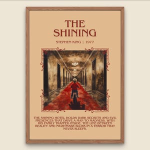 The Shining by Stephen King Descriptive, High Quality Poster Print.Free Delivery Wall Art.Author&Blurb Book Nook Gift Library