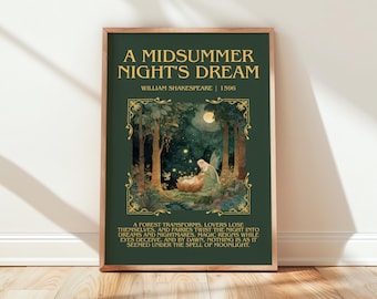 A Midsummer Night's Dream by William Shakespeare | Book Poster | Literary Art Gift For Book Lover | Novel Inspired Wall Art | Free Delivery