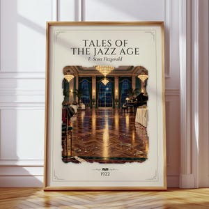 Tales Of The Jazz Age by F. Scott Fitzgerald Vintage Book Poster, Classic Antique Illustration Print, Bookish Gift, Library Wall Art
