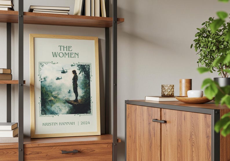 The Women by Kristin Hannah Minimalist Print, Historical Fiction Book Wall Art, Bookish Gift, Reading Nook Poster image 3