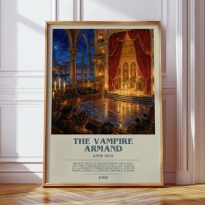 The Vampire Armand by Anne Rice Modern Book Print Poster, Horror Literary Art, Reader Gift, Bookshelf Decor