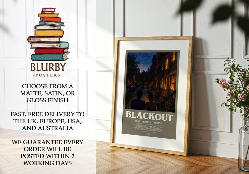 Blackout bookish literary print detail – Angie Thomas (Co-Author) book art