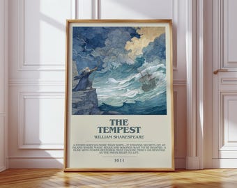 The Tempest by William Shakespeare | Book Poster | Literary Art Gift For Book Lover | Novel Inspired Wall Art | Free Delivery