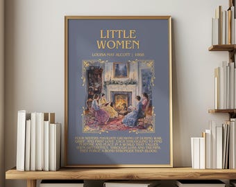 Pôster do livro "Mulherzinhas" de Louisa May Alcott, Arte Literária Clássica para Parede, Presente para Amantes de Livros, Impressão para Cantinho de Leitura