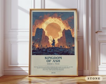 Kingdom of Ash by Sarah J. Maas Modern Book Print Poster, Fantasy Literary Art, Reader Gift, Bookshelf Decor