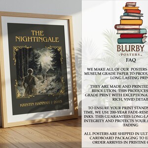 The Nightingale by Kristin Hannah Minimalist Print, Historical Fiction Book Wall Art, Bookish Gift, Reading Nook Poster image 10