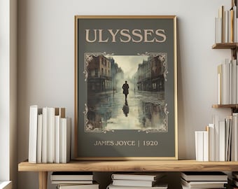 Ulysses by James Joyce Minimalist Print, Classic Literature Book Wall Art, Bookish Gift, Reading Nook Poster
