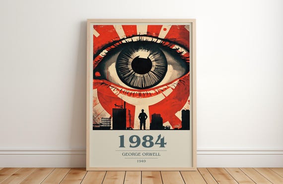 MGM ニュー オーダー 1984年 ジル•フルマノスキ撮影 ポスター ジョージ・オーウェル著『1984年』モダンミニマリストポスター、ディス