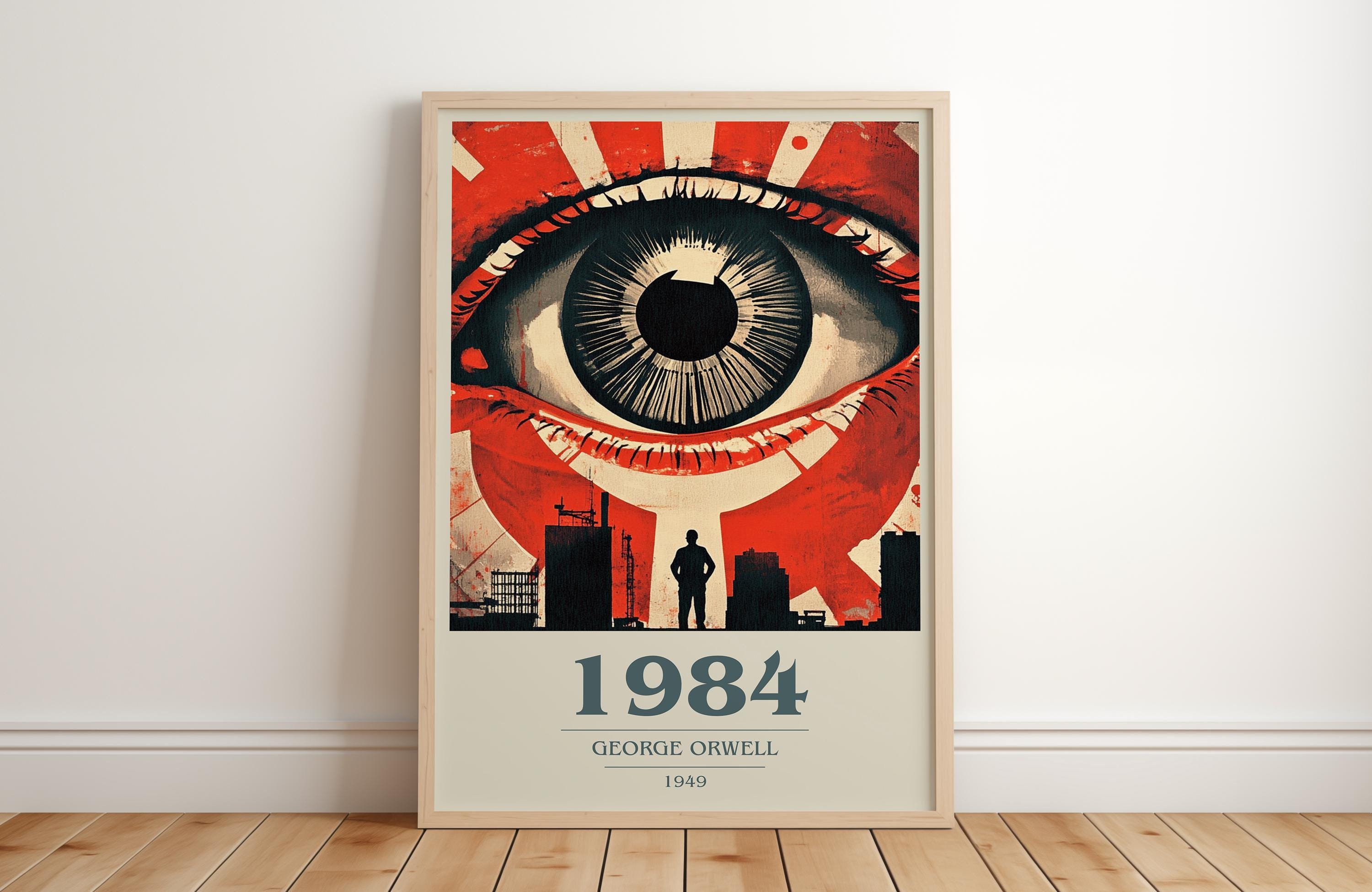 ジョージ・オーウェル著『1984年』モダンミニマリストポスター、ディス