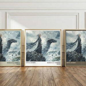 Onyx Storm by Rebecca Yarros Square Book Print, Fantasy Literary Wall Art, Reader Gift, Reading Nook Poster image 3