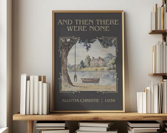 And Handlettering von Agatha Christie Minimalistischer Druck, Mystery Book Wandkunst, Geschenk für Bücherwürmer, Leseecke Poster