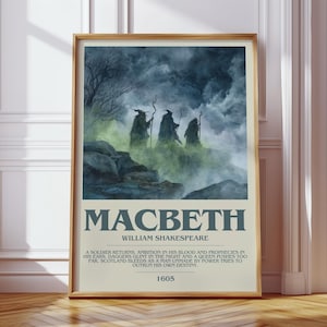 Macbeth by Shakespeare | Book Poster | Literary Art Gift For Book Lover | Novel Inspired Wall Art | Free Delivery