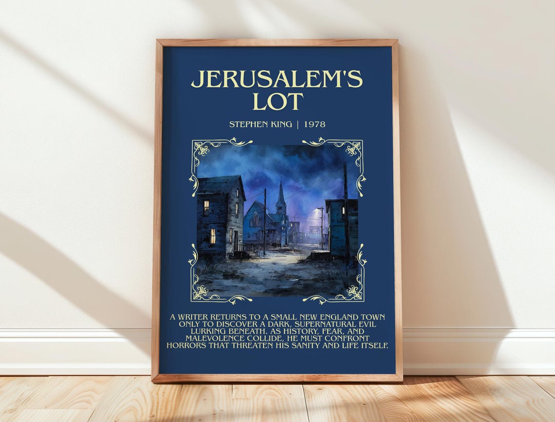 Jerusalem's Lot by Stephen King Book Poster, Horror Literary Wall Art ...