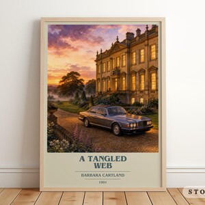 A Tangled Web by Barbara Cartland Modern Minimalist Poster, Romance Book Art, Bookish Gift, Reading Nook Print