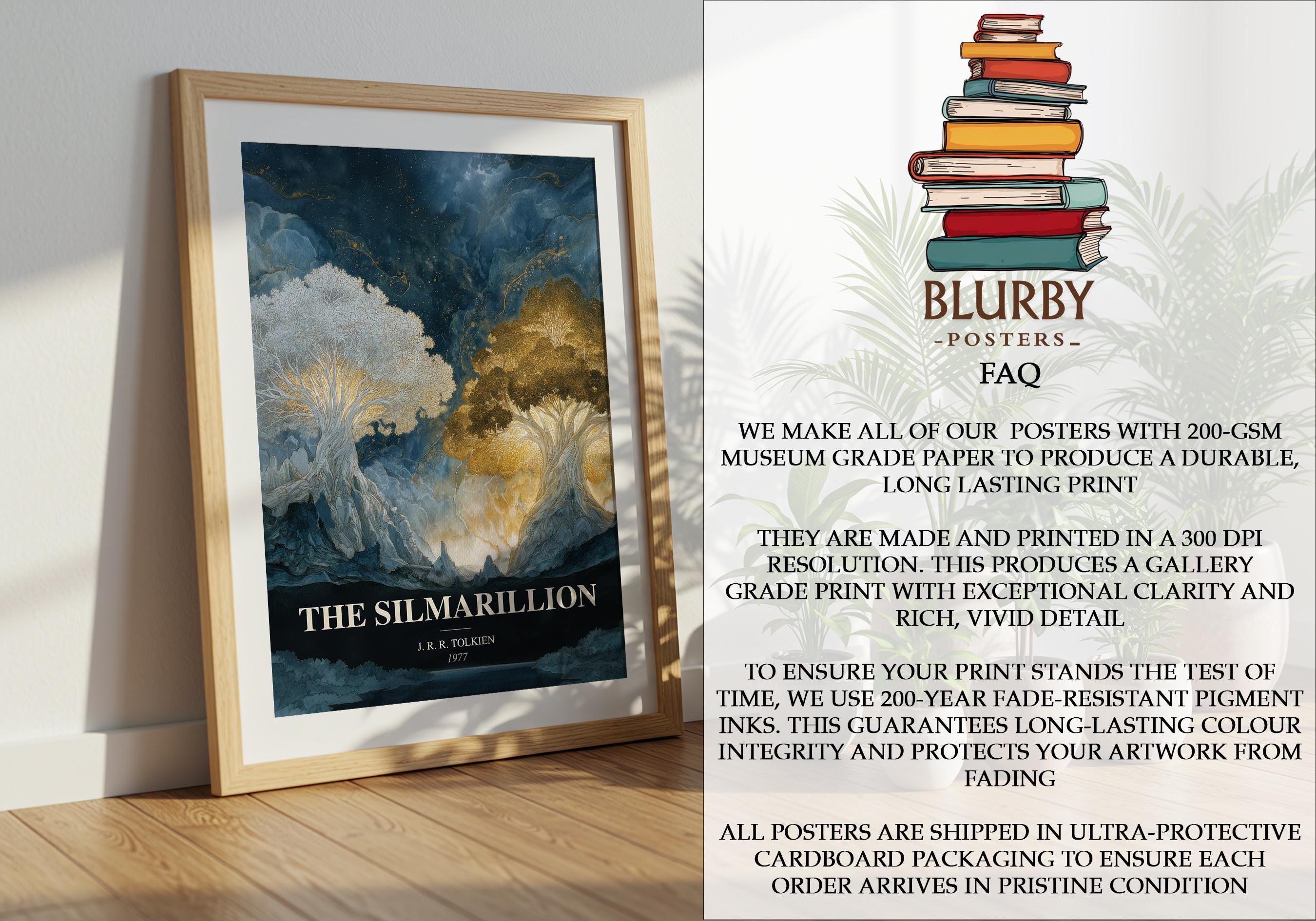 The Silmarillion by J. R. R. Tolkien Book Watercolour Poster