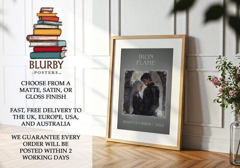 Iron Flame by Rebecca Yarros Minimalist Print, Fantasy Book Wall Art, Bookish Gift, Reading Nook Poster image 9