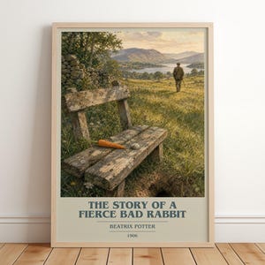 The Story Of A Fierce Bad Rabbit von Beatrix Potter Modernes minimalistisches Poster, Kinderbuchkunst, Buchliebhaber Geschenk, Leseecke Druck