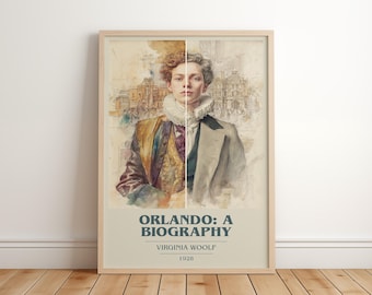 Orlando: Uma Biografia, de Virginia Woolf - Pôster Moderno e Minimalista, Arte Clássica de Livro, Presente para Amantes de Livros, Impressão para Cantinho de Leitura