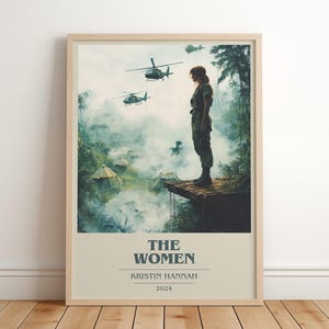 The Women by Kristin Hannah Modern Minimalist Poster, Historical Fiction Book Art, Bookish Gift, Reading Nook Print image 1