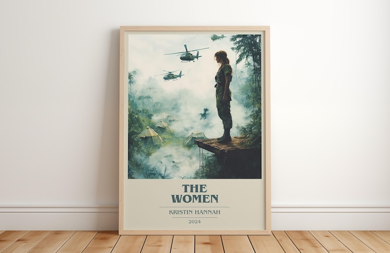 The Women by Kristin Hannah Modern Minimalist Poster, Historical Fiction Book Art, Bookish Gift, Reading Nook Print image 1