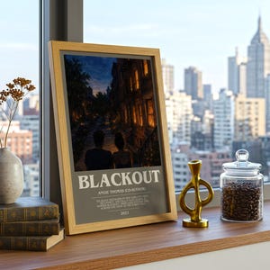 Blackout bookish print framed by window – literary home decor