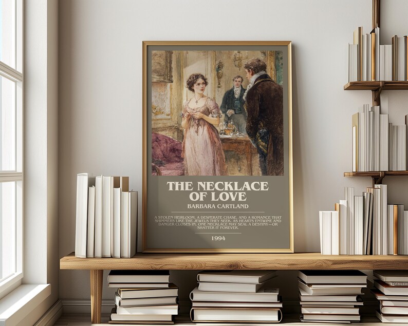 The Necklace Of Love by Barbara Cartland | Book Poster | Literary Art Gift For Book Lover | Novel Inspired Wall Art | Free Delivery image 6