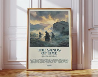 Las arenas del tiempo de Sidney Sheldon / Póster del libro / Regalo de arte literario para amantes de los libros / Arte de pared inspirado en la novela / Envío gratuito