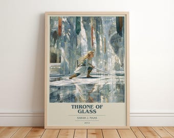 Throne of Glass von Sarah J. Maas Modernes minimalistisches Poster, Fantasy Buch Kunst, Bücherwurm Geschenk, Leseecke Print