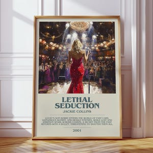 Lethal Seduction av Jackie Collins | Bokaffisch | Litterär konstgåva för bokälskare | Romaninspirerad väggkonst | Fri leverans