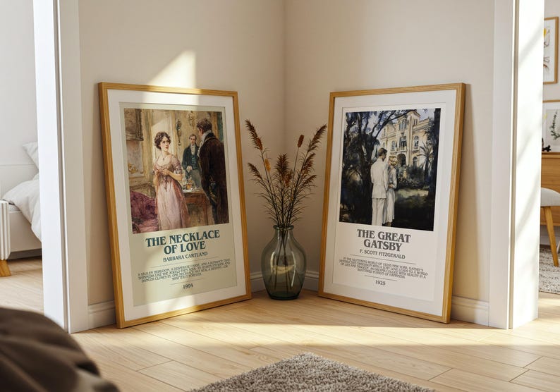 The Necklace Of Love by Barbara Cartland | Book Poster | Literary Art Gift For Book Lover | Novel Inspired Wall Art | Free Delivery image 7