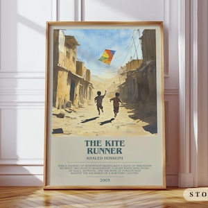The Kite Runner by Khaled Hosseini Modern Book Print Poster, Literary Fiction Literary Art, Reader Gift, Bookshelf Decor