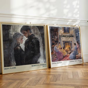 Stampa quadrata del libro "Iron Flame" di Rebecca Yarros, opera d'arte fantasy da parete, regalo per lettori, poster per angolo lettura. immagine 7