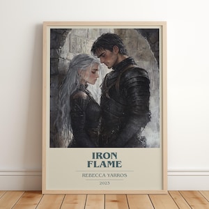 Iron Flame by Rebecca Yarros Modern Minimalist Poster, Fantasy Book Art, Bookish Gift, Reading Nook Print image 1