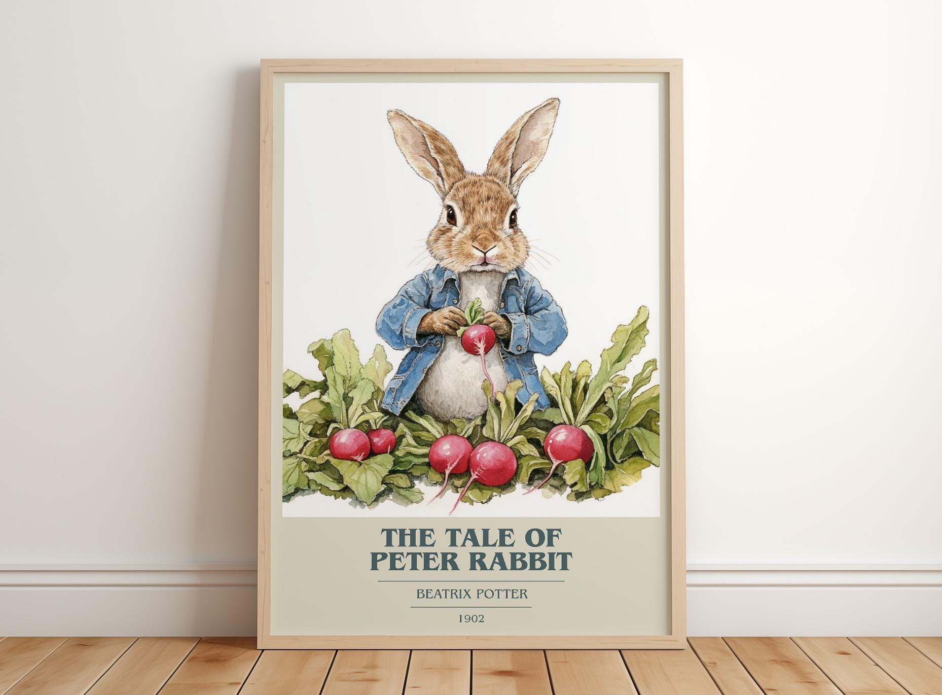 The Tale of Peter Rabbit by Beatrix Potter Modern Minimalist Poster, Children's Book Art, Bookish Gift, Reading Nook Print