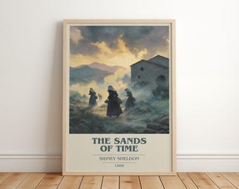 Las arenas del tiempo de Sidney Sheldon / Póster del libro / Regalo de arte literario para amantes de los libros / Arte de pared inspirado en la novela / Envío gratuito