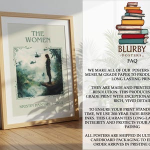 The Women by Kristin Hannah Minimalist Print, Historical Fiction Book Wall Art, Bookish Gift, Reading Nook Poster image 10