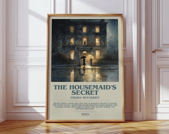 The Housemaid's Secret by Freida McFadden Modern Book Print Poster, Thriller Literary Art, Reader Gift, Bookshelf Decor