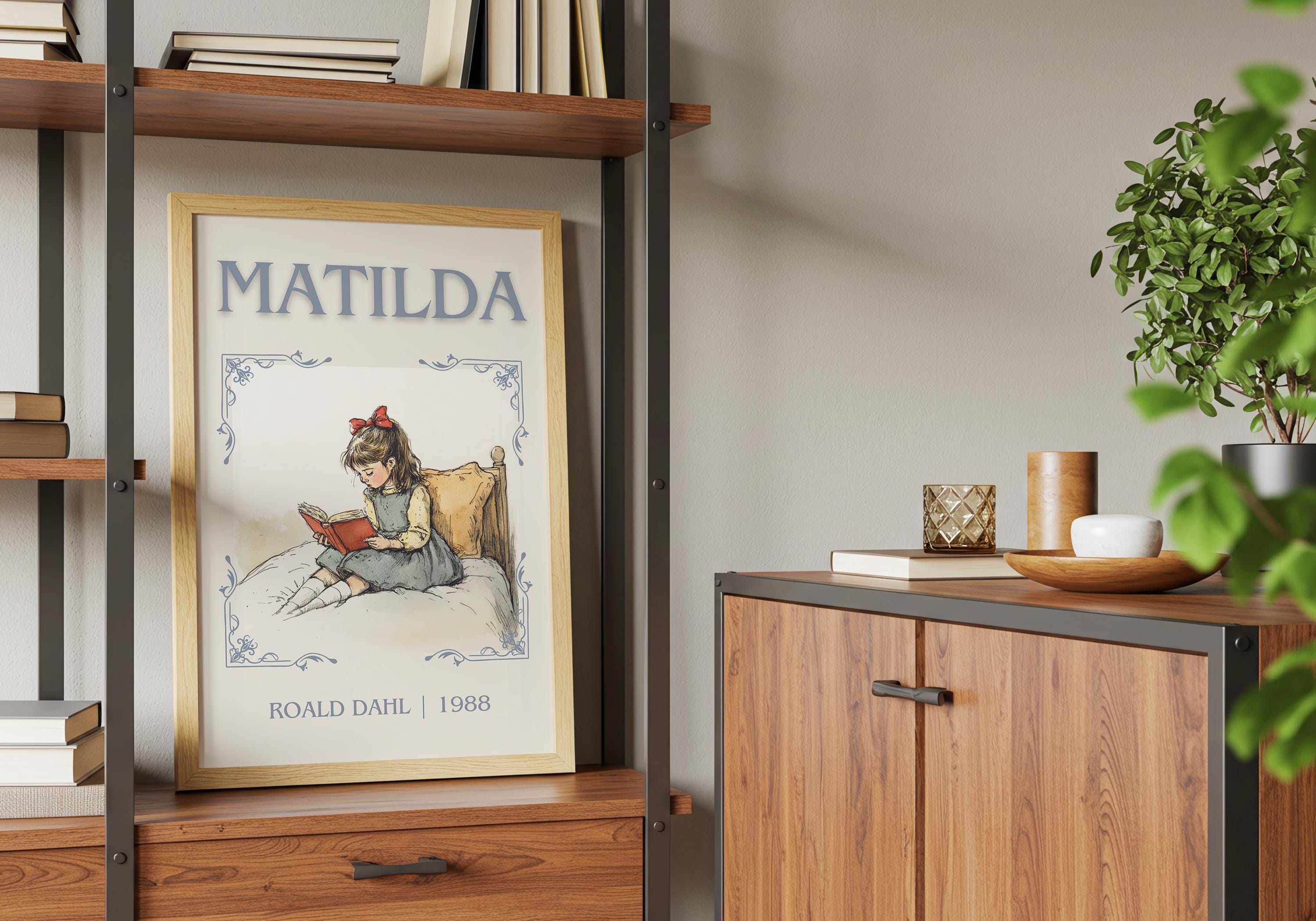 Matilda by Roald Dahl Minimalist Print, Children's Book Wall Art