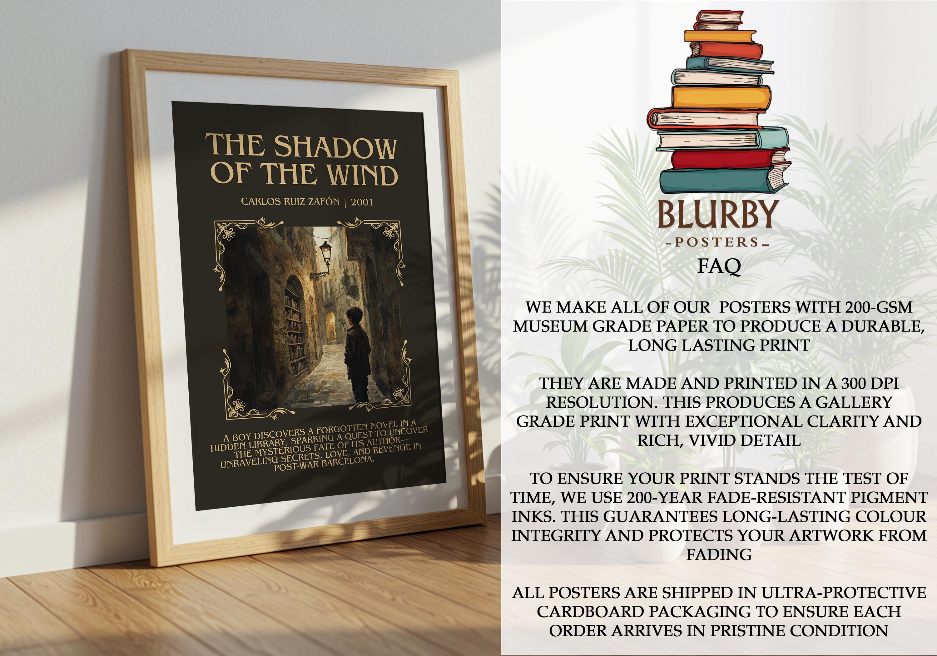 The Shadow of the Wind by Carlos Ruiz Zafón Book Poster, Mystery