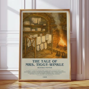 The Tale Of Mrs. Tiggy-Winkle von Beatrix Potter Moderne Buchdrucke Plakat, Kinderliteraturkunst, Lesergeschenk, Bücherregaldekor