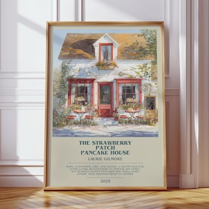 The Strawberry Patch Pancake House by Laurie Gilmore Modern Book Print Poster, Romance Literary Art, Reader Gift, Bookshelf Decor