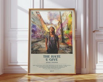 The Hate U Give by Angie Thomas Modern Book Print Poster, Young Adult Literary Art, Reader Gift, Bookshelf Decor