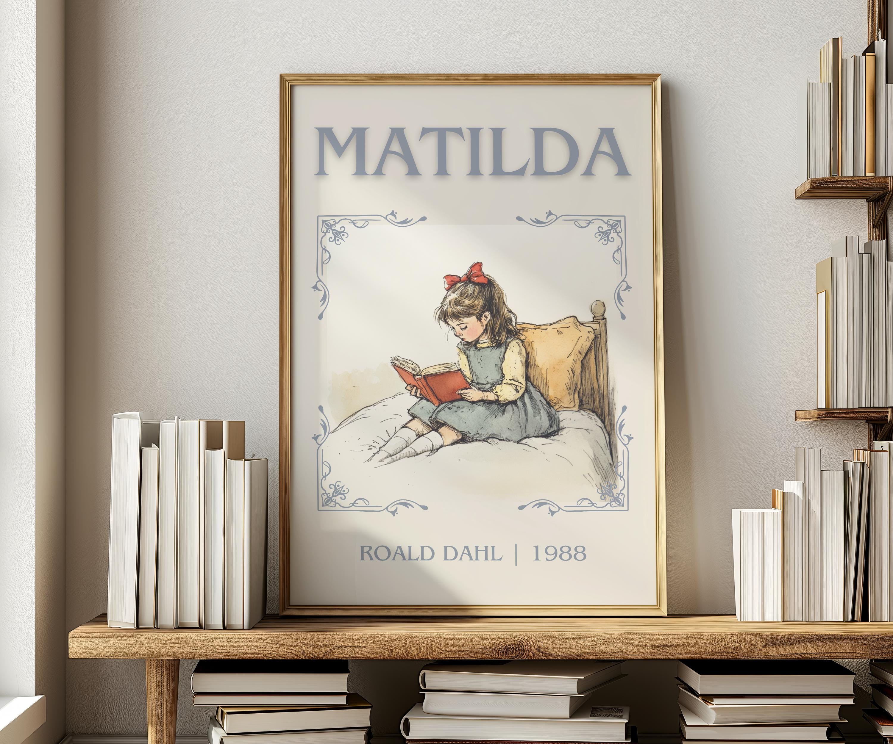Matilda by Roald Dahl Minimalist Print, Children's Book Wall Art