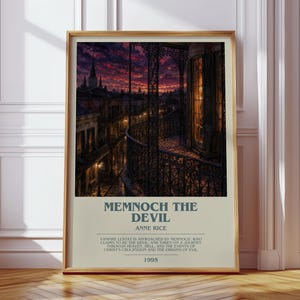 Memnoch The Devil by Anne Rice Modern Book Print Poster, Horror Literary Art, Reader Gift, Bookshelf Decor
