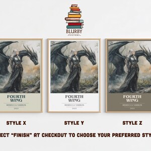 Póster minimalista moderno de Fourth Wing de Rebecca Yarros, arte de libros de fantasía, regalo para amantes de los libros, lámina para rincón de lectura. imagen 2